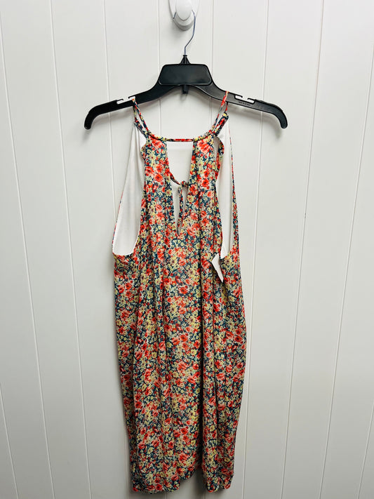 Floral Print Dress Casual Short Eci, Size Xl