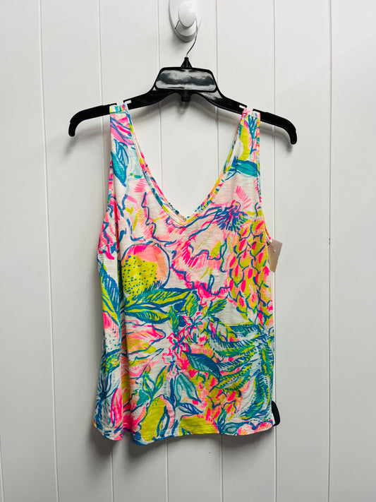 Top Sleeveless Designer By Lilly Pulitzer In Pink & Yellow, Size: S