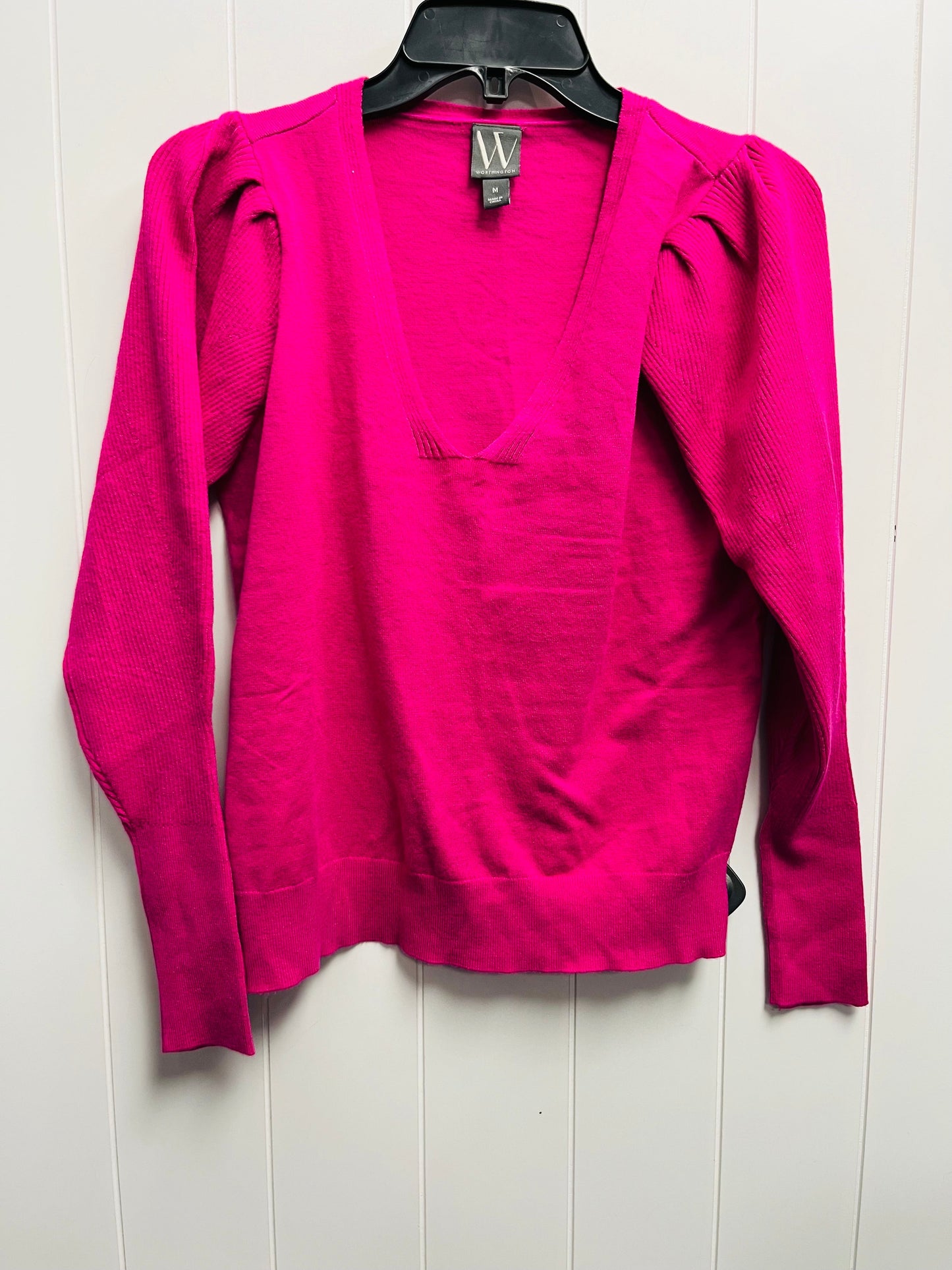 Sweater By Worthington In Pink, Size: M