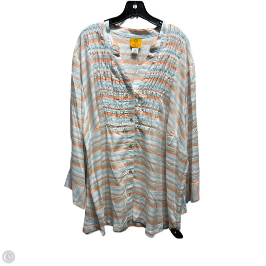 Top Long Sleeve By Ruby Rd In Blue & Orange, Size: 2x