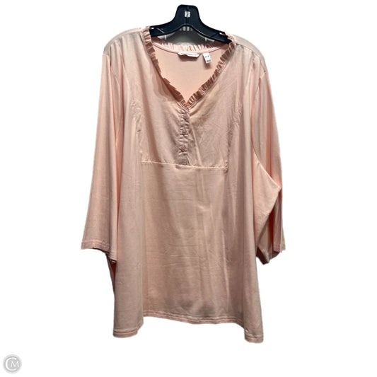 Top Long Sleeve By Isaac Mizrahi Live Qvc In Pink, Size: 4x