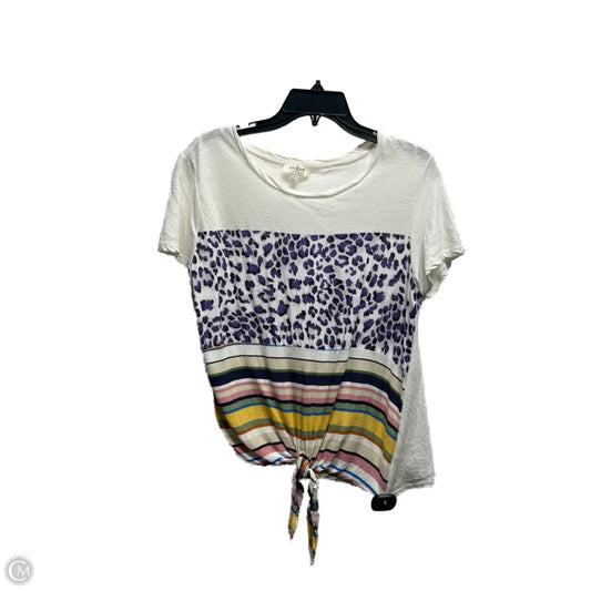 Top Short Sleeve By Umgee In Blue & White, Size: S