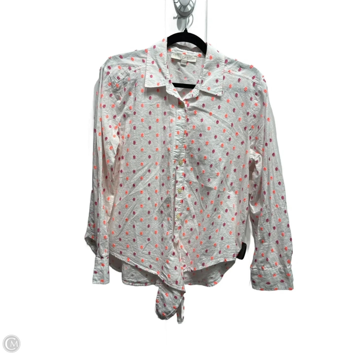 Top Long Sleeve By Loft In Orange & Pink, Size: M