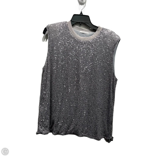 Top Short Sleeve By Timing In Grey, Size: L