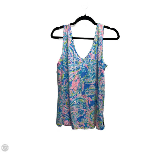 Top Sleeveless Designer By Lilly Pulitzer In Blue & Pink, Size: M