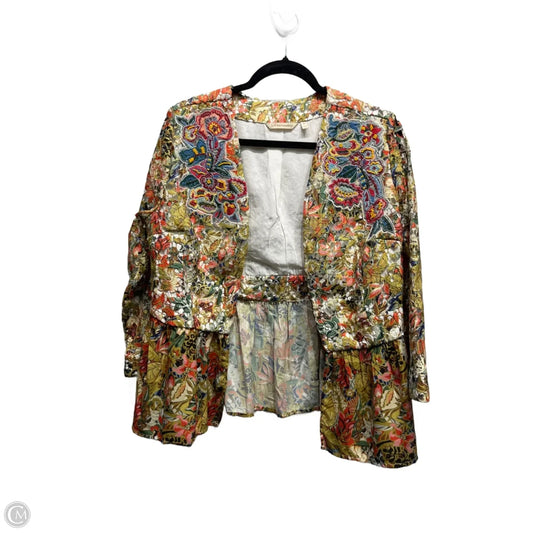 Blazer By Soft Surroundings In Blue & Orange, Size: M