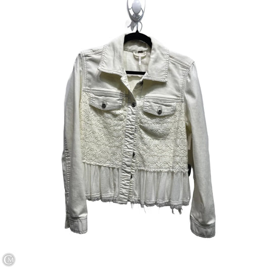 Jacket Denim By Free People In Cream Denim, Size: M