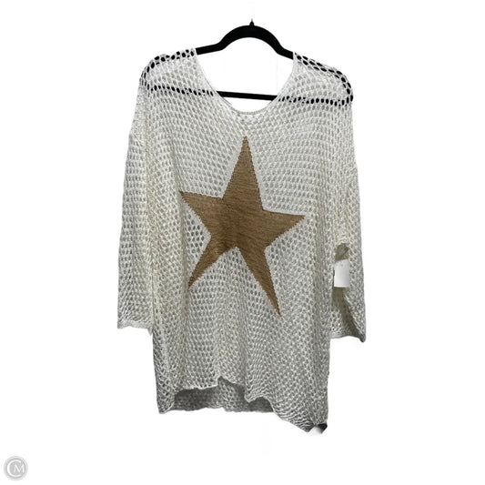 Sweater By Clothes Mentor In Gold & White, Size: Osfm