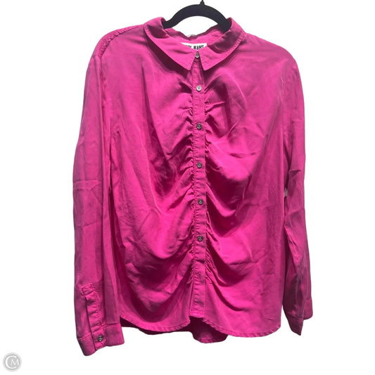 Top Long Sleeve By Dkny In Pink, Size: Xl