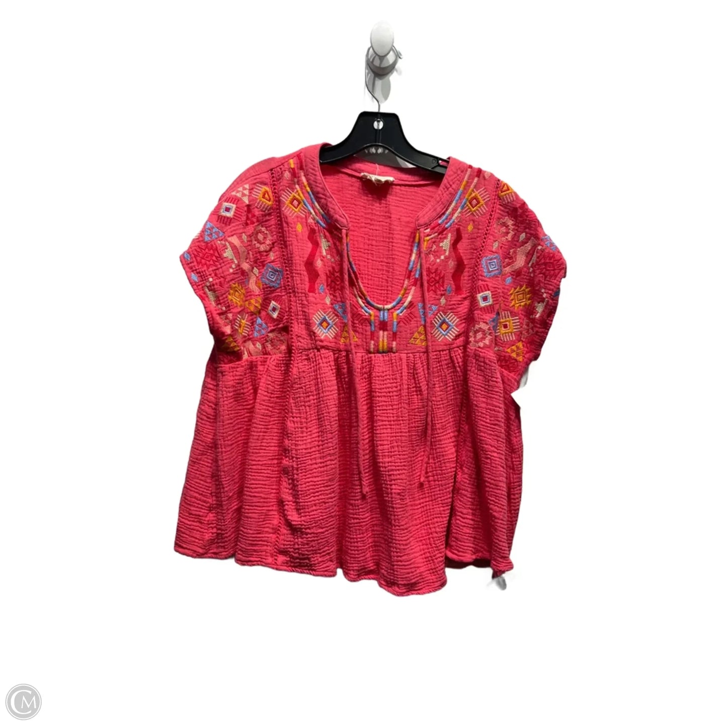 Top Short Sleeve By Umgee In Pink, Size: L