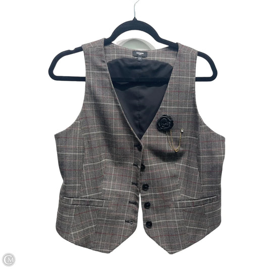 Vest Other By Express In Grey & Red, Size: L