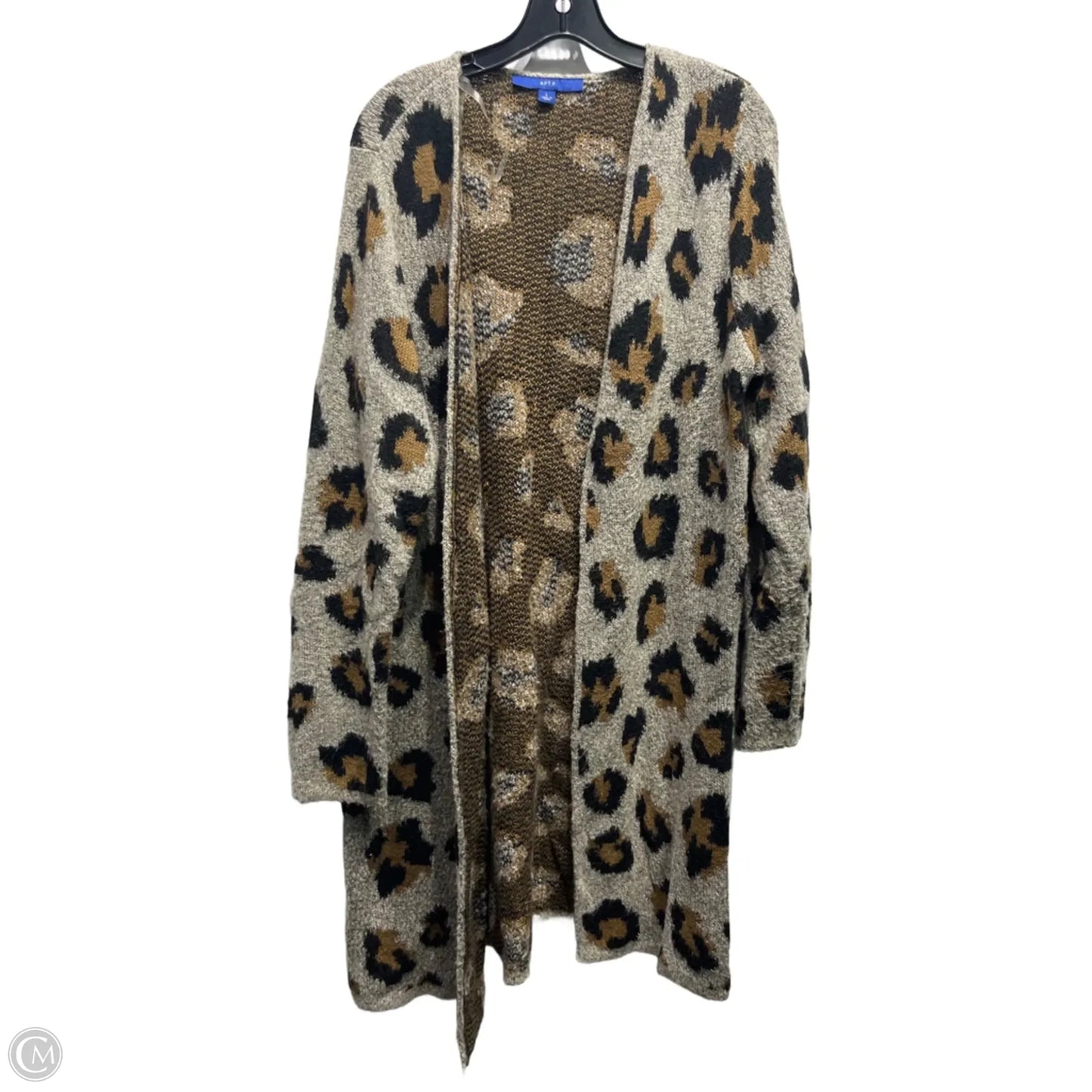 Sweater Cardigan By Apt 9 In Brown & Grey, Size: L