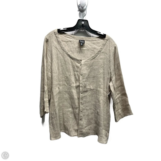 Top 3/4 Sleeve By Eileen Fisher In Tan, Size: L