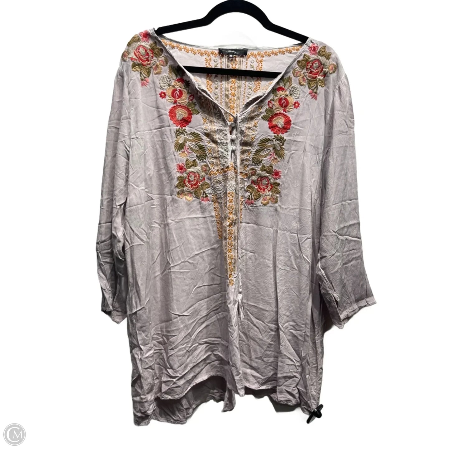 Top Long Sleeve By Andree By Unit In Purple, Size: 2x