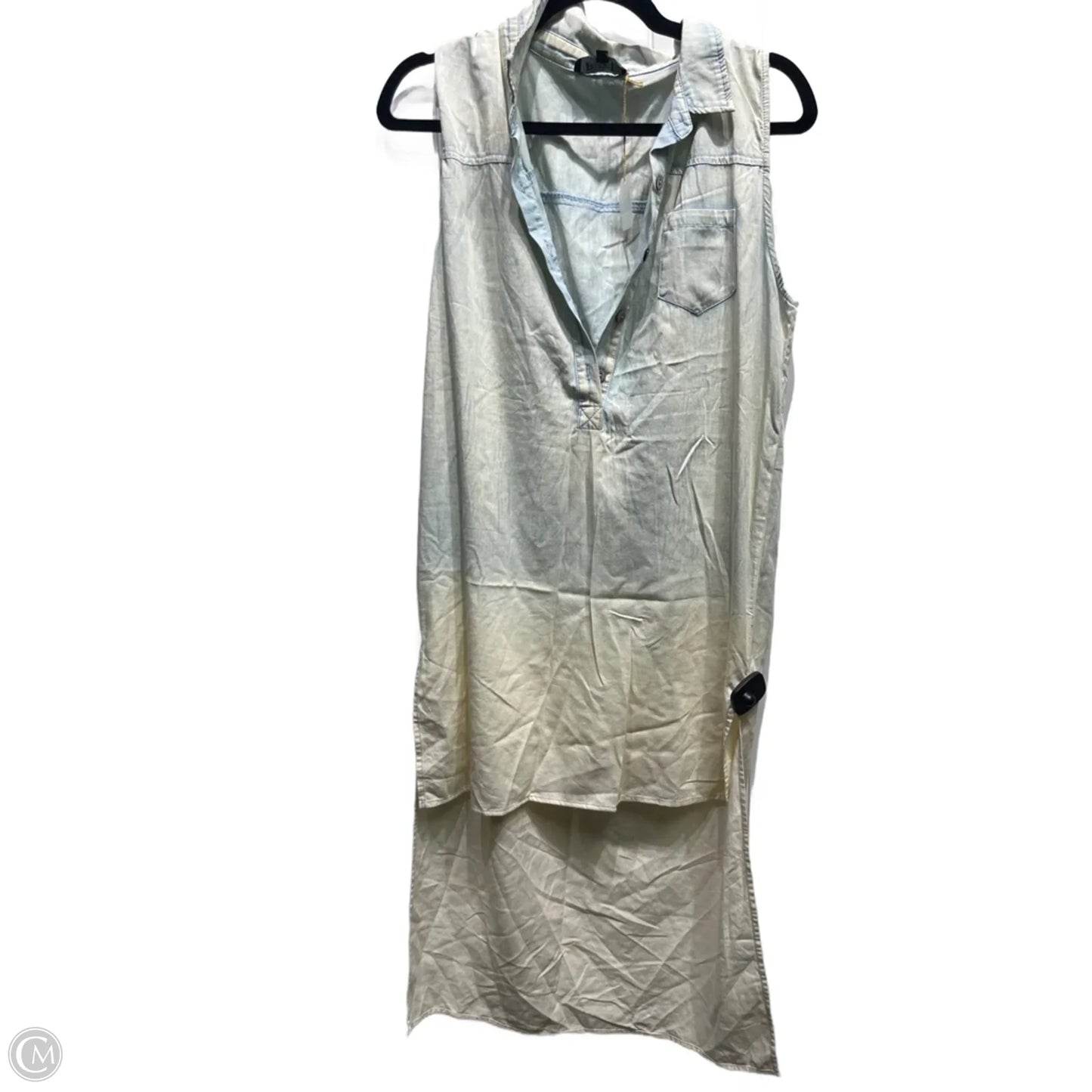 Tunic Short Sleeve By Pol In Blue Denim, Size: L