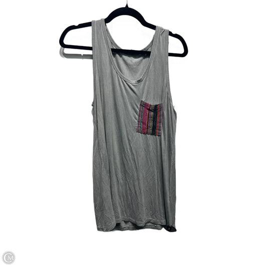 Top Sleeveless By Pol In Grey, Size: L