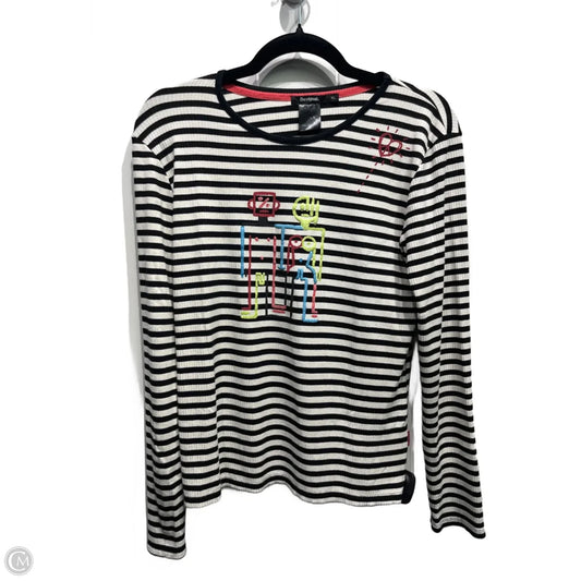 Top Long Sleeve By Desigual In Black & White, Size: Xl