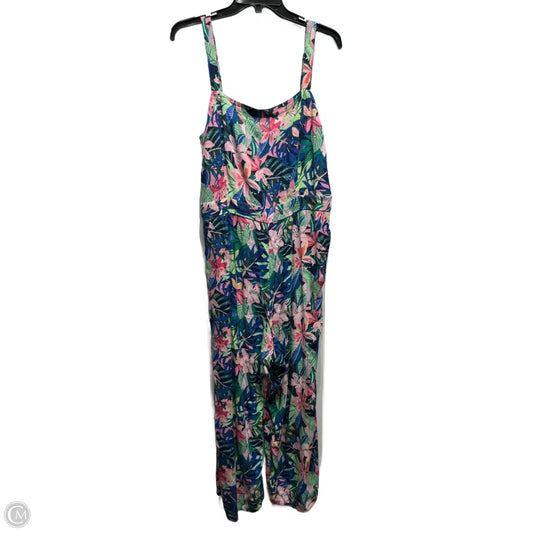 Jumpsuit By Loft In Blue & Green, Size: L
