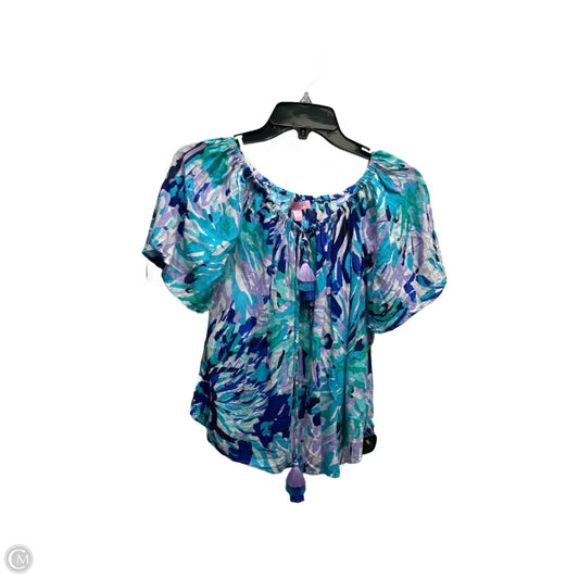 Top Short Sleeve Designer By Lilly Pulitzer In Blue, Size: Xxs