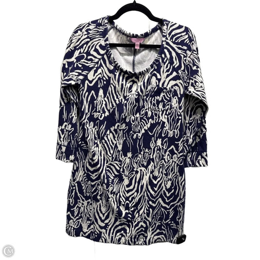 Dress Designer By Lilly Pulitzer In Blue & White, Size: L