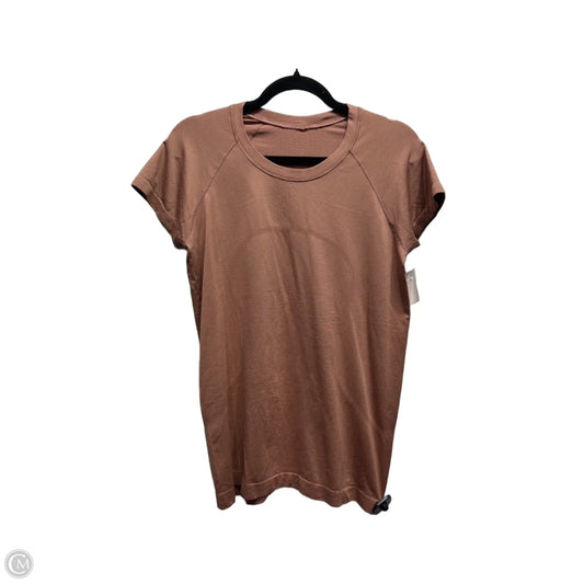 Athletic Top Short Sleeve By Lululemon In Brown, Size: L