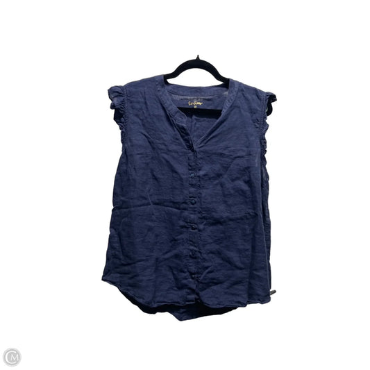 Top Short Sleeve Designer By Lilly Pulitzer In Navy, Size: Xl