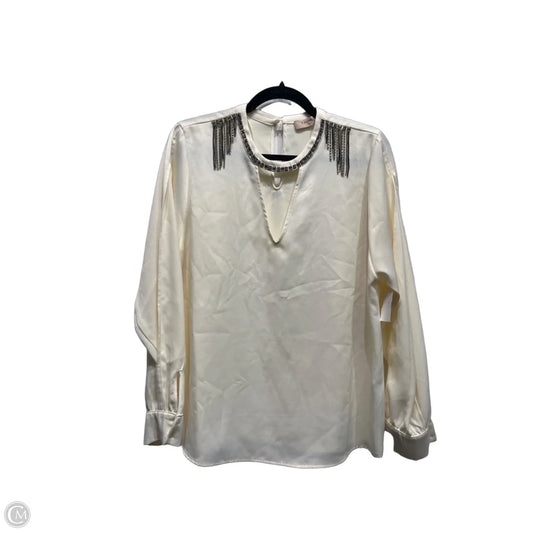 Blouse Long Sleeve By twinset In Cream, Size: M