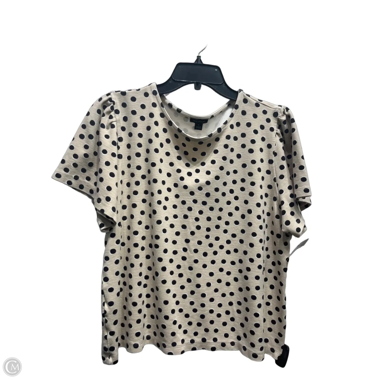 Top Short Sleeve By Ann Taylor In Black & Tan, Size: Xl