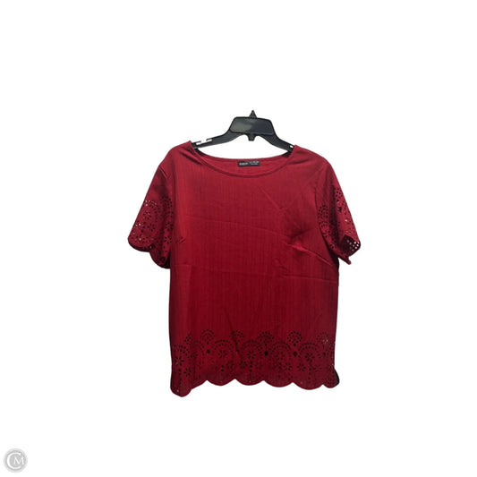 Top Short Sleeve By Shein In Red, Size: Xl