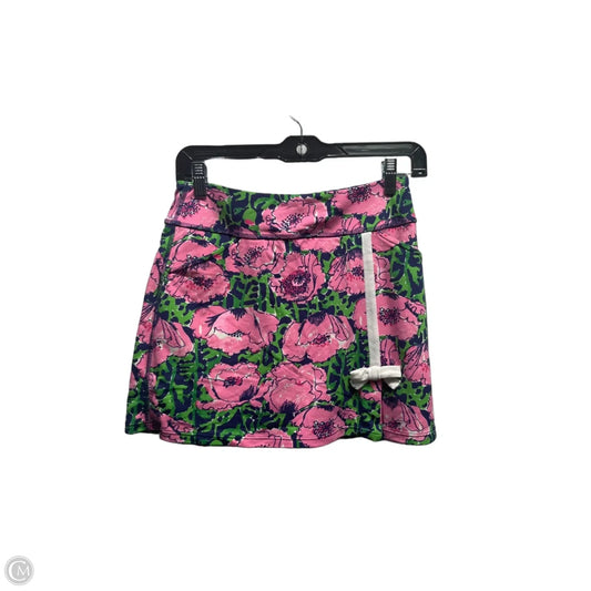 Skort Designer By Lilly Pulitzer In Green & Pink, Size: Xs