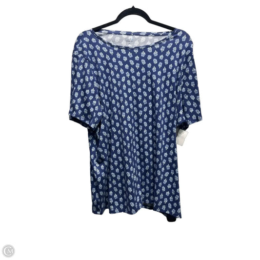 Top Short Sleeve Basic By Croft And Barrow In Blue, Size: 1x