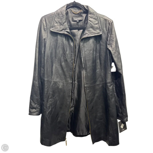 Jacket Leather By Ellen Tracy In Black, Size: L
