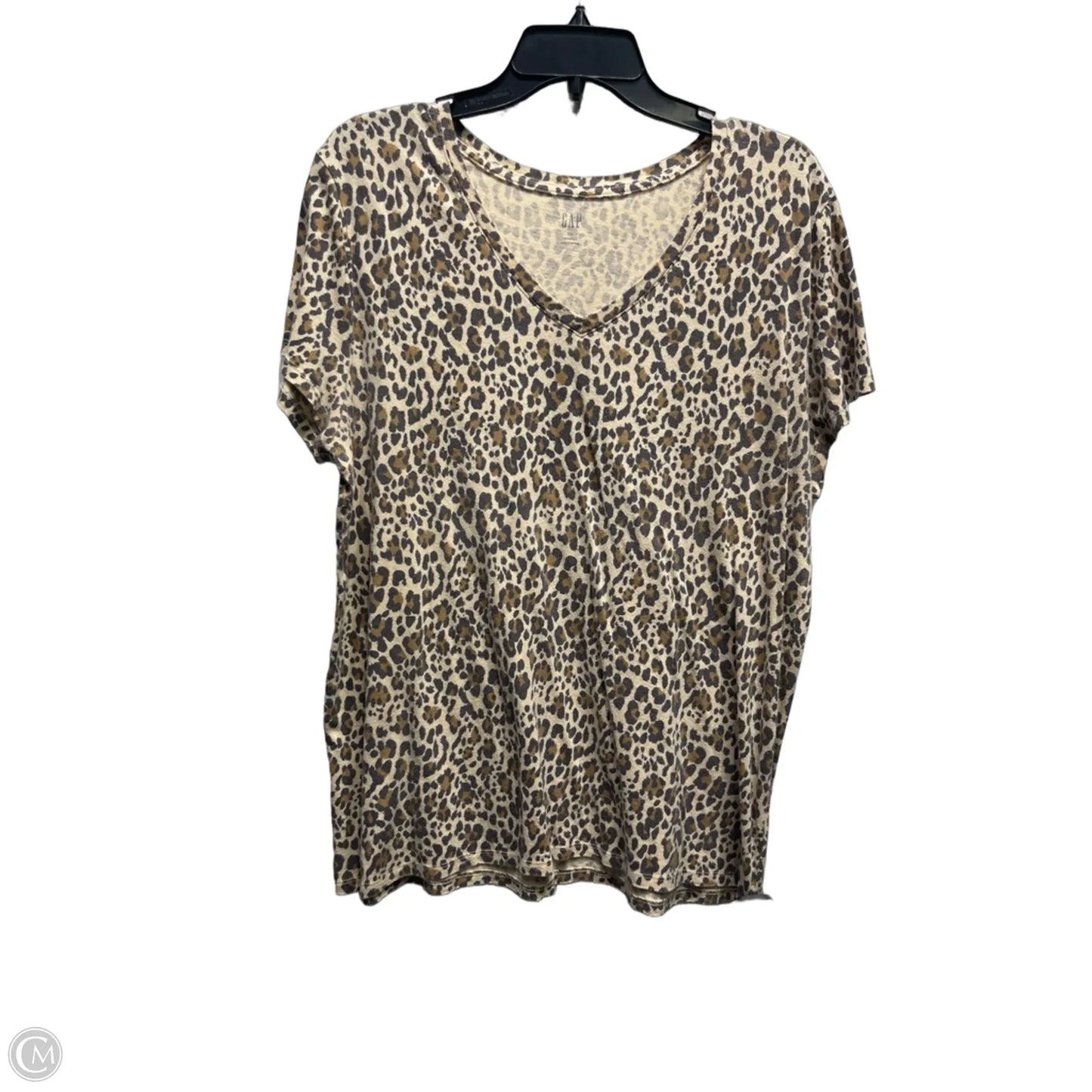 Top Short Sleeve By Gap In Animal Print, Size: Xxl