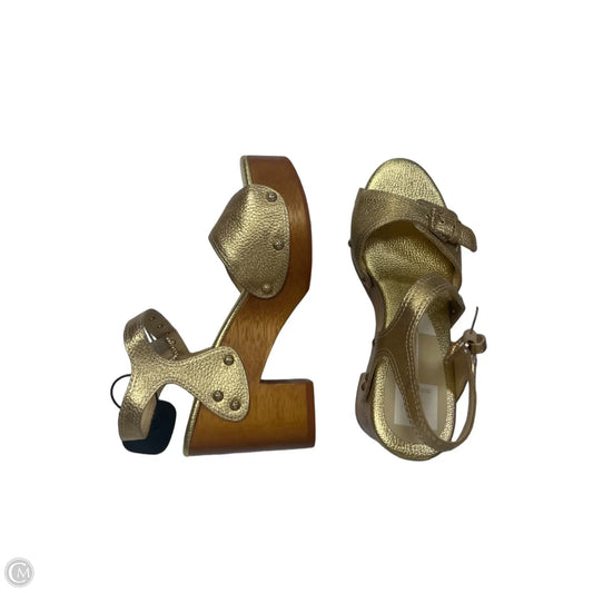 Sandals Heels Wedge By Dolce Vita In Gold, Size: 8