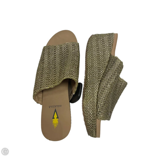 Sandals Heels Wedge By volatile In Brown, Size: 8