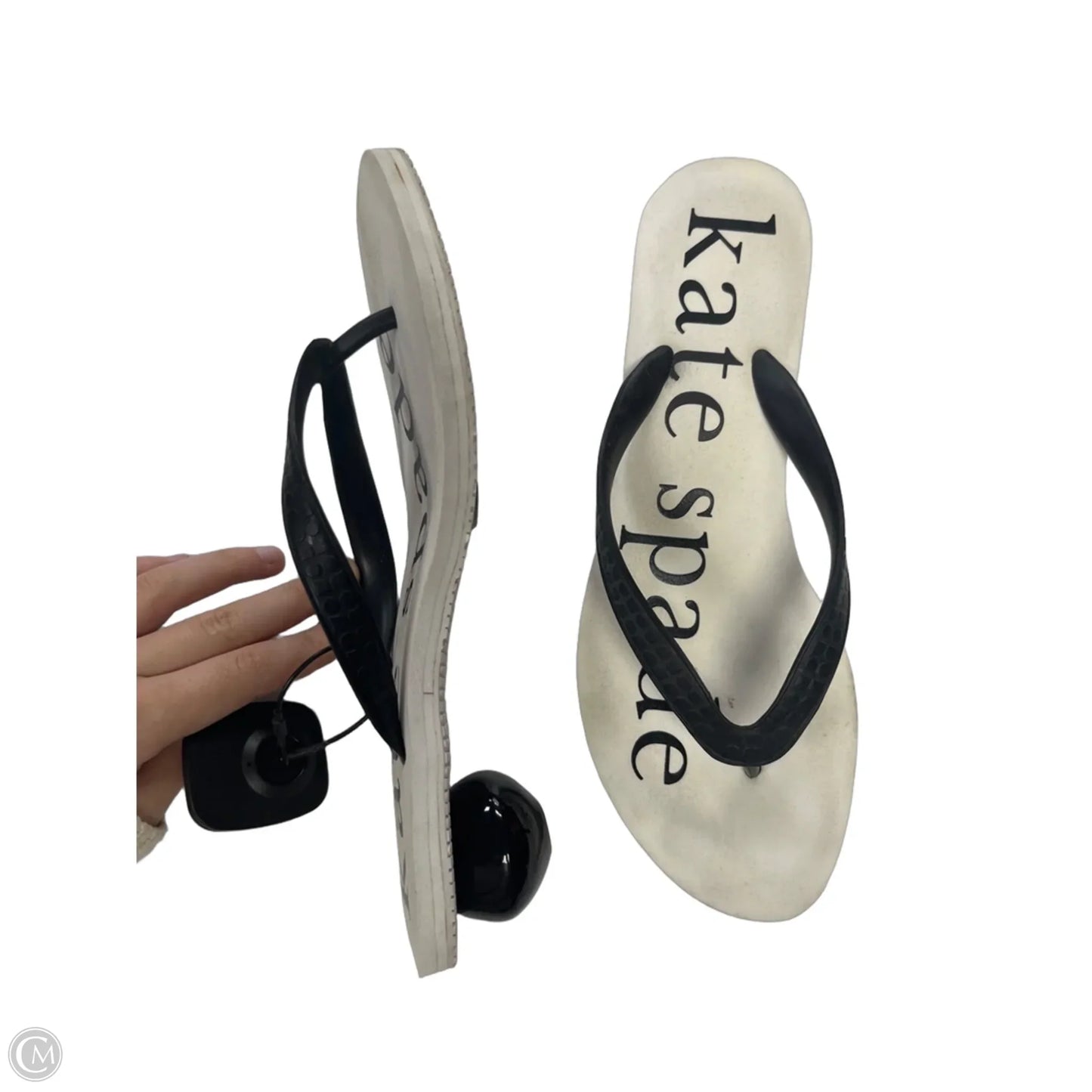 Sandals Designer By Kate Spade In Black & White, Size: 8