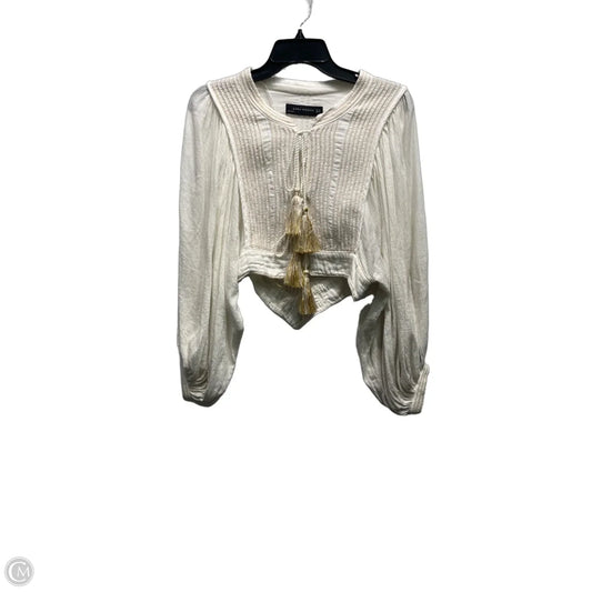 Top Long Sleeve By Zara Women In Cream, Size: Xs