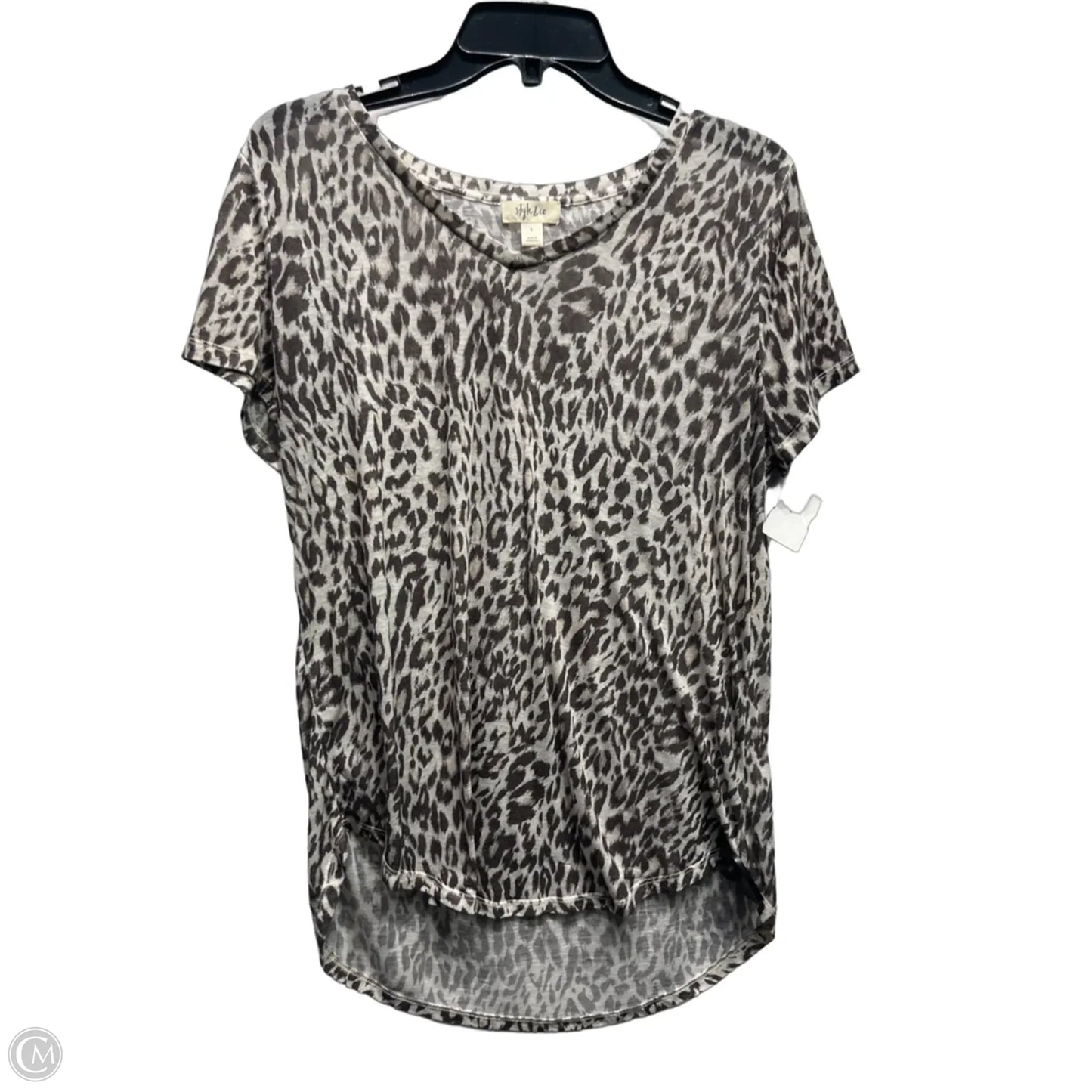 Top Short Sleeve By Style And Company In Brown, Size: L