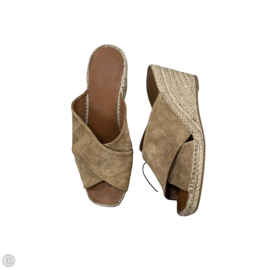 Sandals Heels Wedge By Vince In Tan, Size: 9