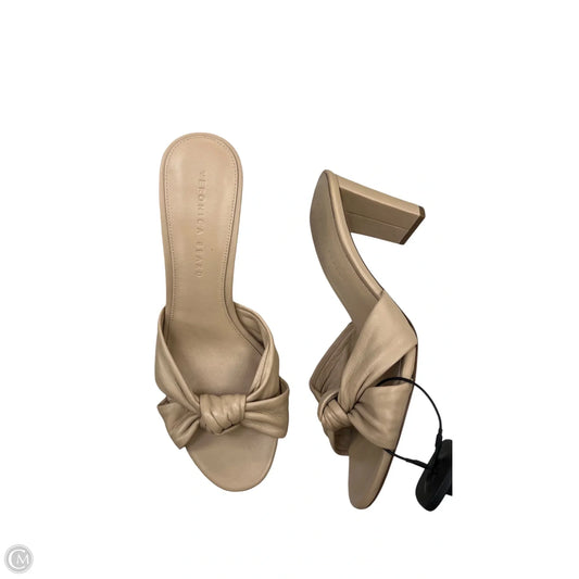 Sandals Heels Block By Veronica Beard In Tan, Size: 9.5
