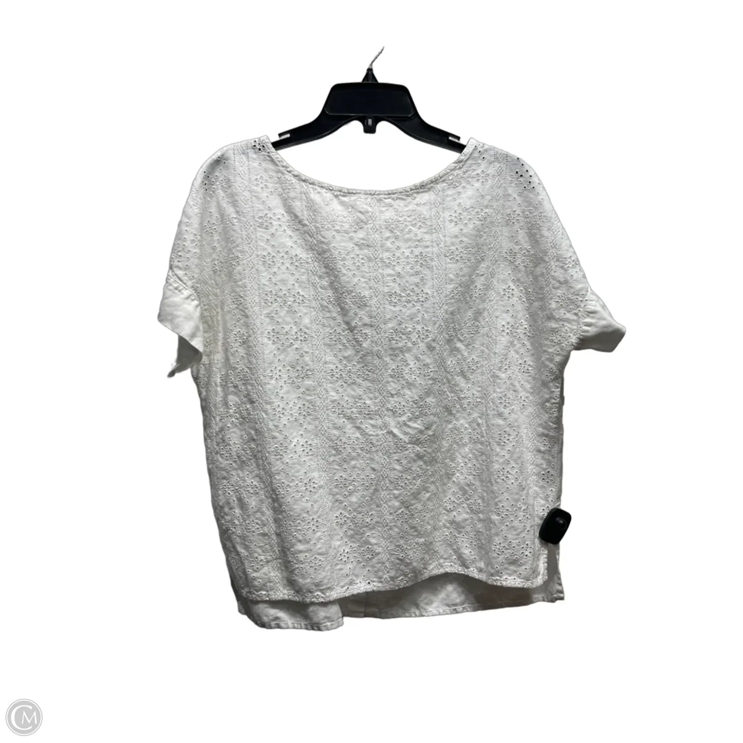 Top Short Sleeve By Christian Siriano In White, Size: L