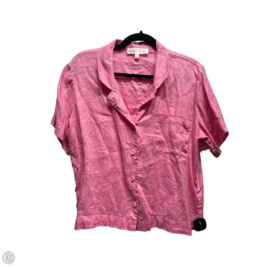 Top Short Sleeve By Chelsea And Theodore In Pink, Size: L