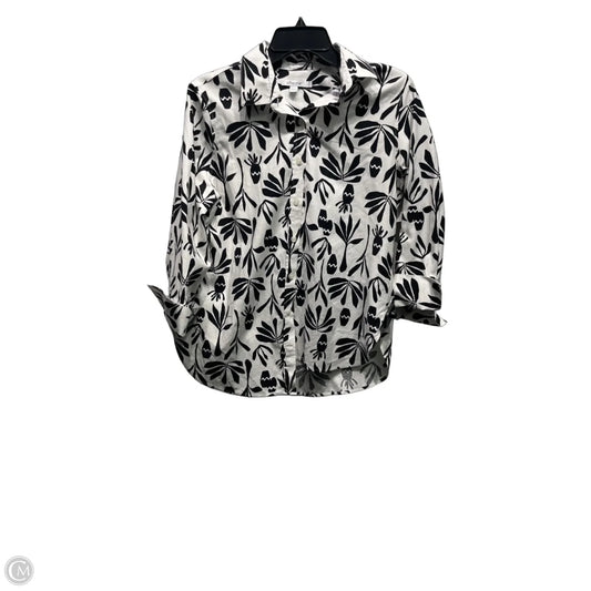 Top Long Sleeve By Chicos In Black & White, Size: S