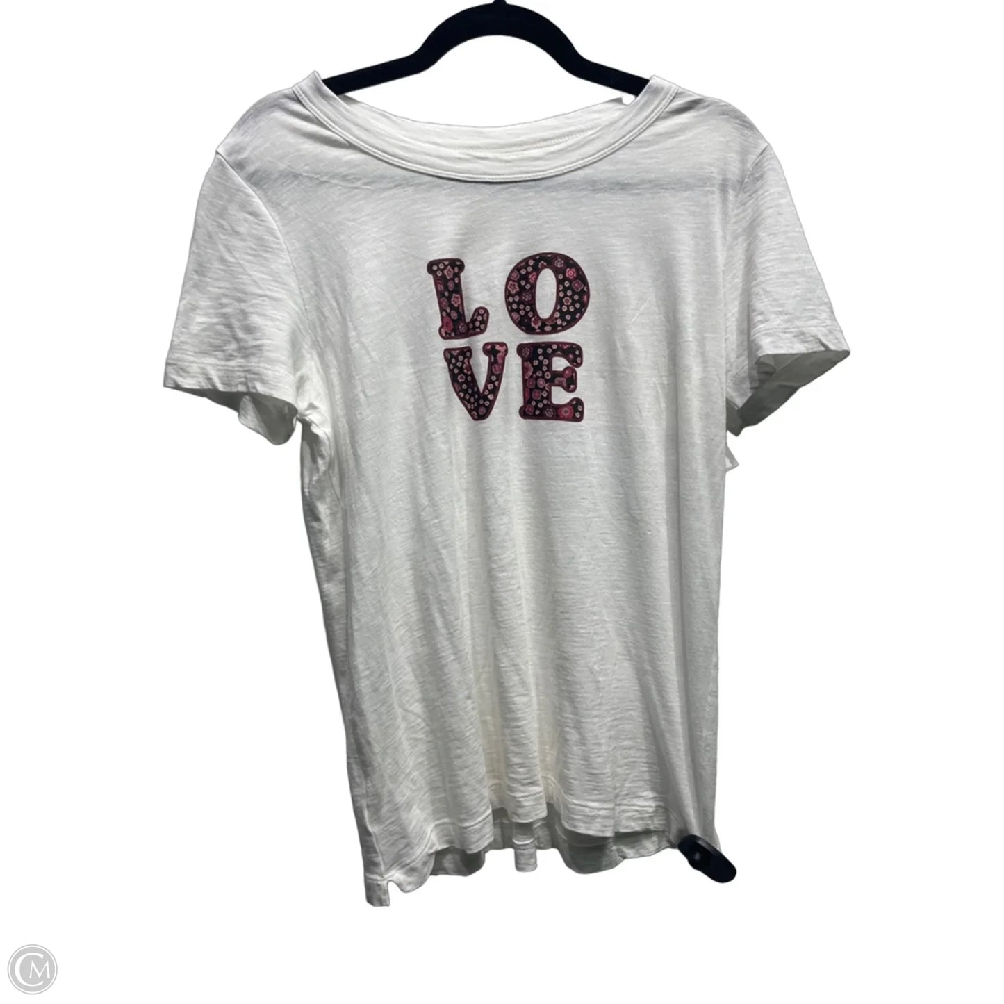 Top Short Sleeve Basic By Loft In Red & White, Size: S