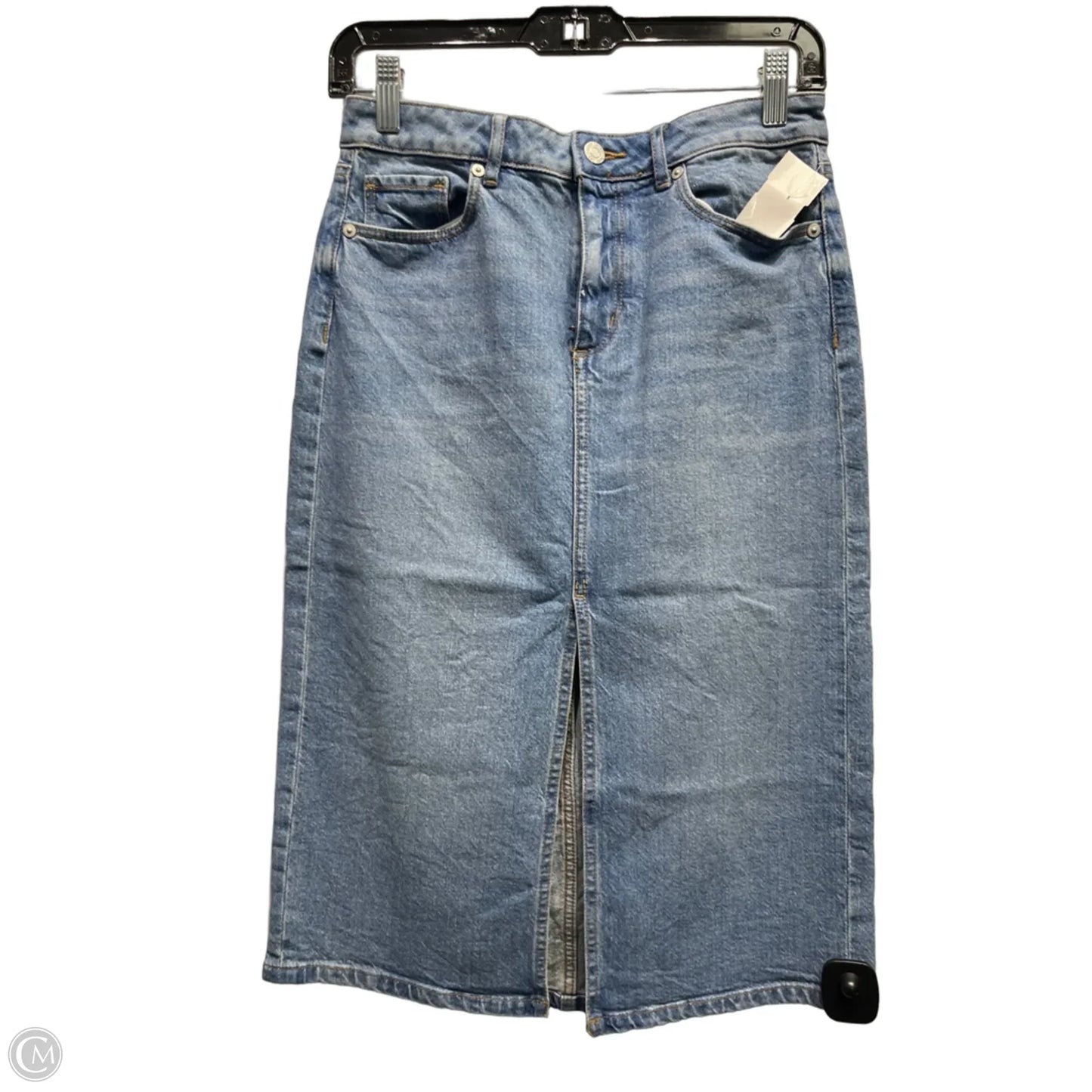 Skirt Midi By Loft In Blue Denim, Size: 2