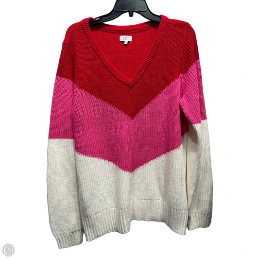 Sweater By Crown And Ivy In Pink & Red, Size: L