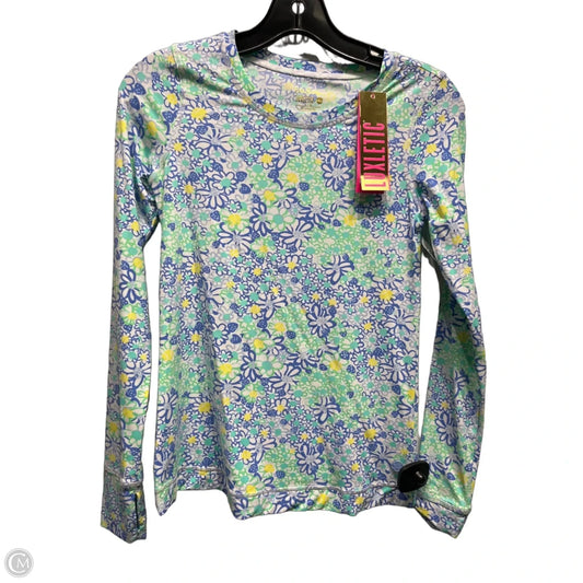 Top Long Sleeve Designer By Lilly Pulitzer In Blue & Green, Size: Xxs
