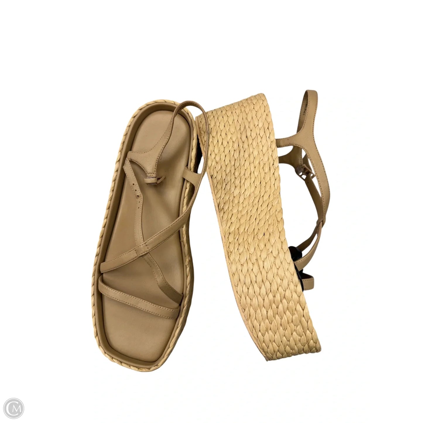 Sandals Heels Wedge By Vince In Tan, Size: 9.5