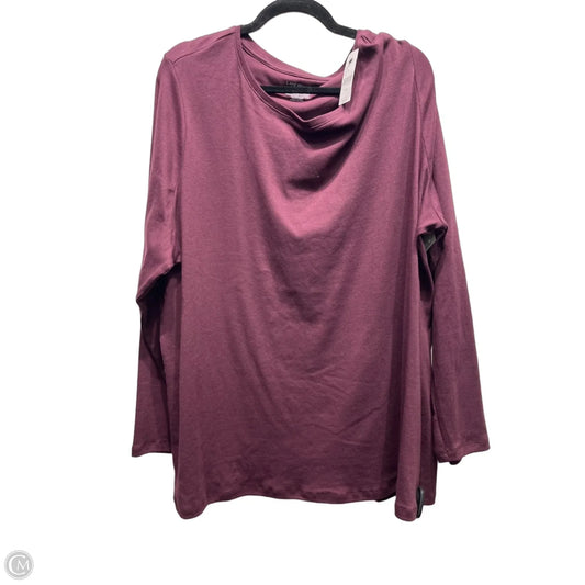 Top Long Sleeve Basic By Lane Bryant In Maroon, Size: 3x