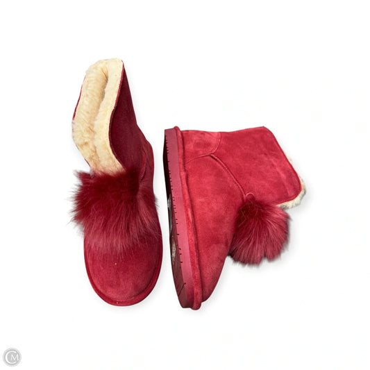 Boots Mid-calf Flats By Bearpaw In Red, Size: 11